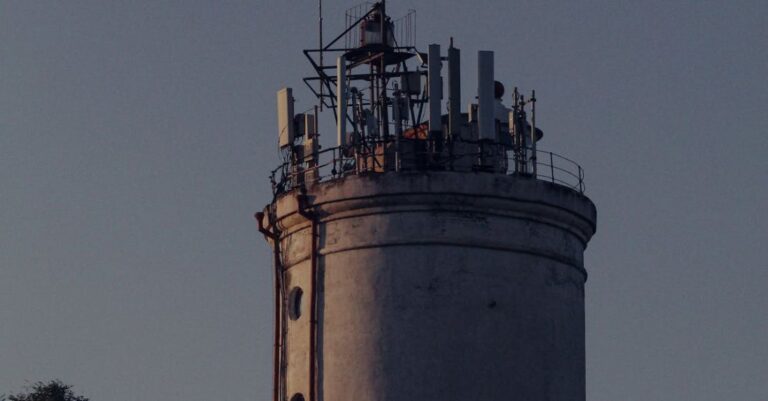 Installations - Clear Sky over Tower with Installations